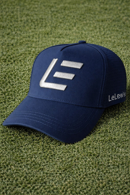 LeLewis Navy Cap — Premium Golf Headwear